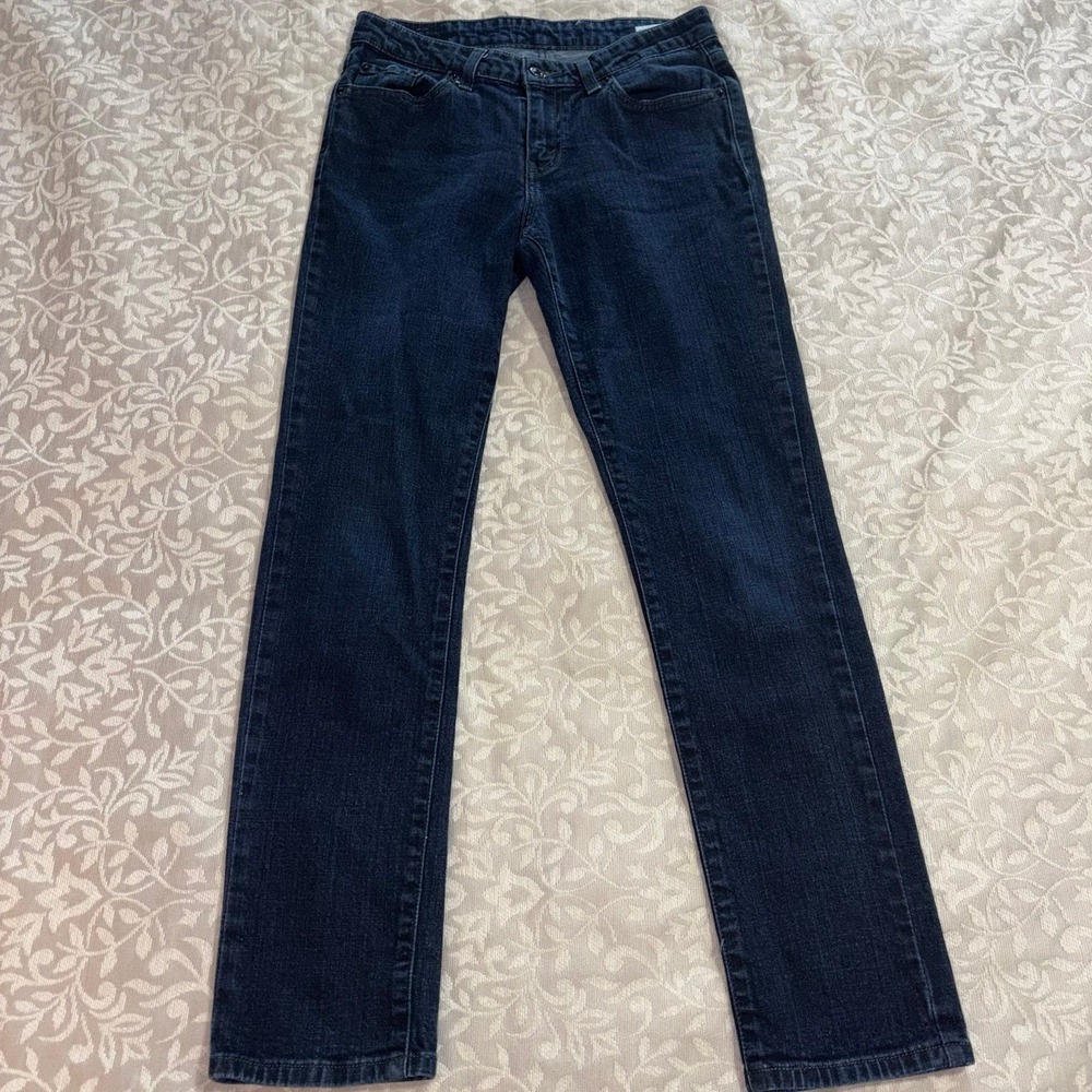 Levis Black Label Straight Leg Jeans Dark Indigo Womens 8 Stretch Denim (F3)